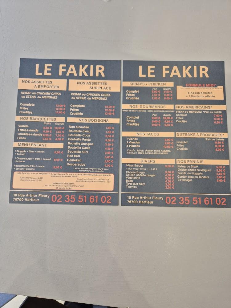 Le Fakir - Menu Image 1