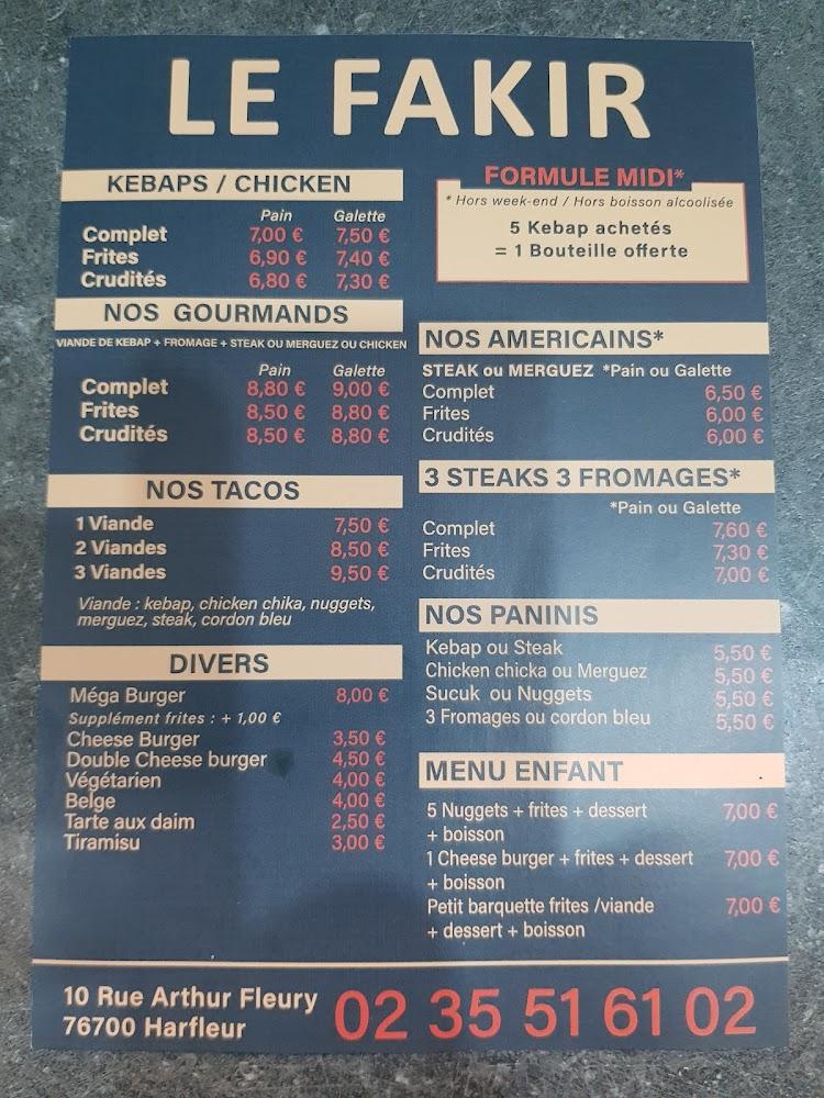 Le Fakir - Menu Image 2